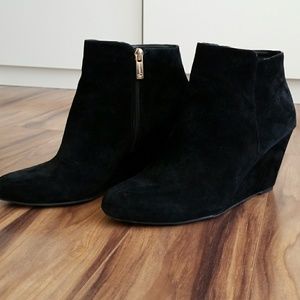 Black suede booties